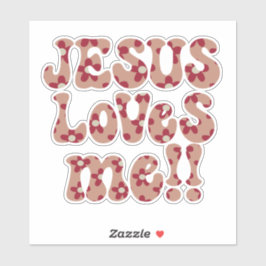 Retro Jezus houdt van mij Sticker