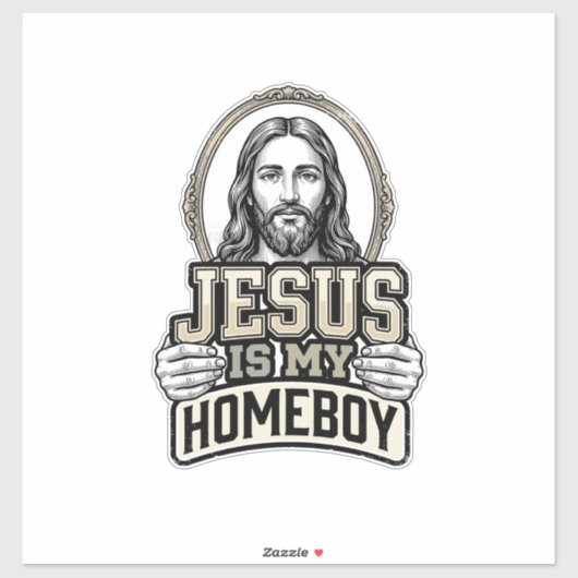 Retro Jezus Is Mijn Gabal Gravure Vectorontwerp Sticker (Vel)