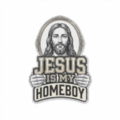 Retro Jezus Is Mijn Gabal Gravure Vectorontwerp Sticker (Voorkant)