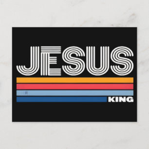 Retro Jezus koning christelijk Feestdagenkaart