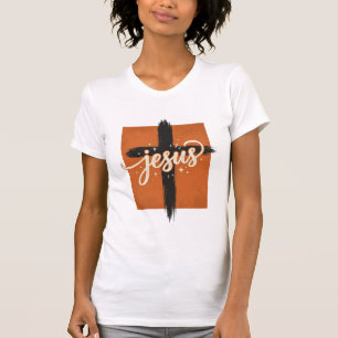 Retro Jezus Kruis Christelijk T-shirt Ontwerp_1