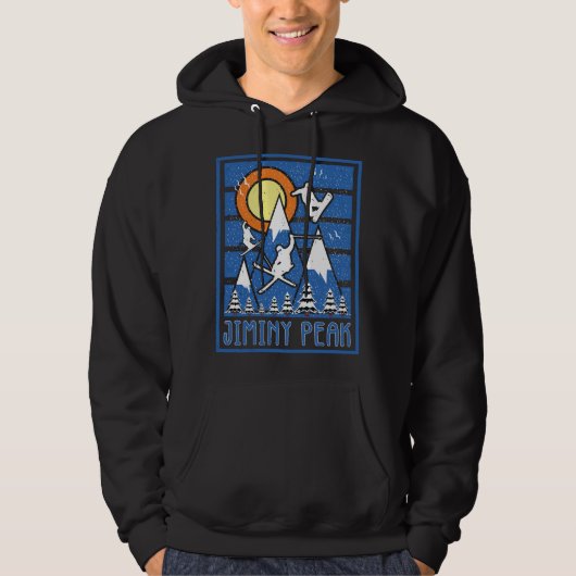 Retro Jiminy Peak Ski Sunset Hoodie (Voorkant)