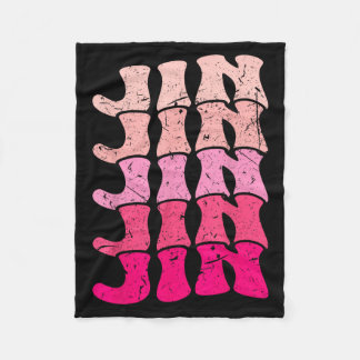 Retro Jin Gepersonaliseerde Naam Liefde Jin 80s Gr Fleece Deken