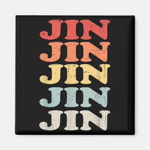 Retro Jin Voornaam Gepersonaliseerde Jin Vintage Magneet