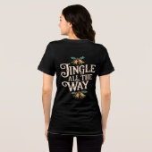 Retro Jingle Alle Weg Feestelijke Bellen en Hulst Tri-Blend Shirt (Achterkant volledig)