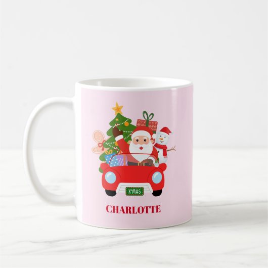 Retro Jingle And Mingle Christmas Santa Red Koffiemok (Links)