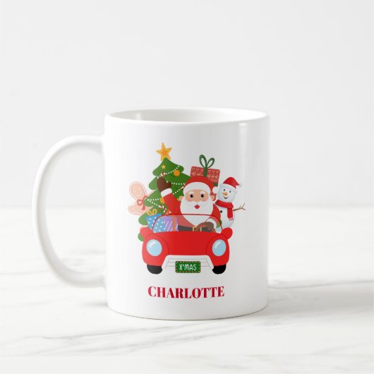 Retro Jingle And Mingle Christmas Santa Red Koffiemok (Links)