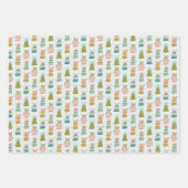 Retro Jingle Bells Kerst Wrapping Paper Set (Voorkant)