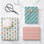 Retro Jingle Bells Kerst Wrapping Paper Set<br><div class="desc">Kom in de vakantiegroef met onze Retro Vibes Christmas Wrapping Paper! 🎄🔔 Omarm de charme van weleer met klokken, klassieke strepen en grillige wervelingen in retro tinten van turquoise blauw, roze en avocado greens. Wikkel je cadeaus in nostalgie en laat de magie van het kerstverleden je cadeaus versieren. Maak dit...</div>