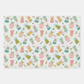 Retro Jingle Bells Kerst Wrapping Paper Set (Voorkant)