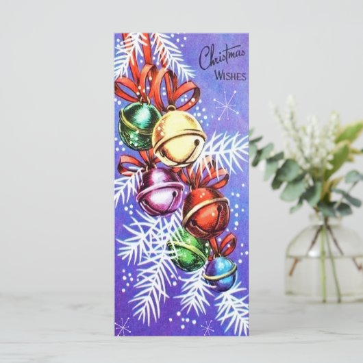 Retro Jingle Bells - kerstwens (Staand voorkant)