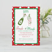 Retro Jingle en Mingle Kerstborrel Kaart (Staand voorkant)