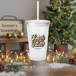 Retro "Jingle Juice" Gepersonaliseerde Kerst Acryl Drinkbeker