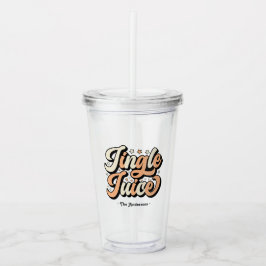 Retro “Jingle Juice” Persoonlijke Kerstmis Acryl Drinkbeker