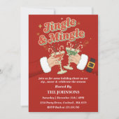 Retro Jingle & Mingle Editable Christmas Party Kaart (Voorkant)