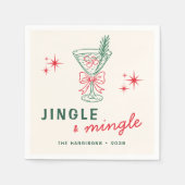 Retro Jingle Mingle Kerstfeest Servet (Voorkant)