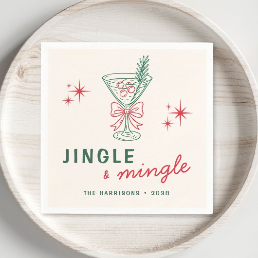 Retro Jingle Mingle Kerstfeest Servet