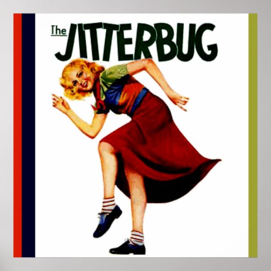 retro jitterbug dans print poster afbeelding (Voorkant)