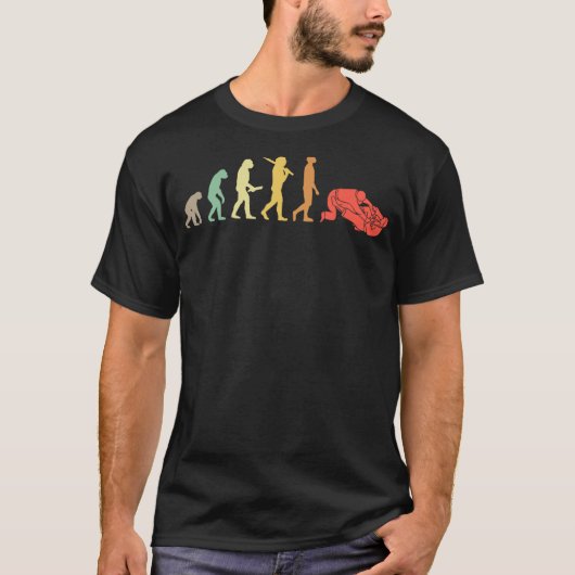 Retro Jiu-Jitsu Evolution Gift voor Jiu-Jitsu Prak T-shirt (Voorkant)