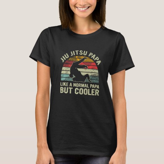 Retro Jiu Jitsu Papa als een gewone krant maar als T-shirt (Voorkant)