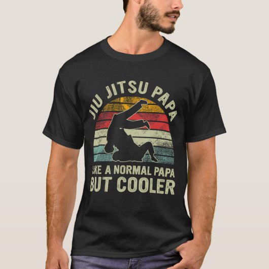 Retro Jiu Jitsu Papa als een gewone krant maar als T-shirt (Voorkant)