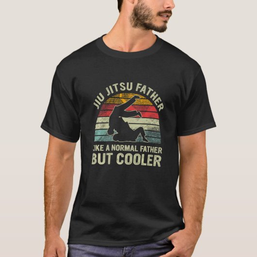 Retro Jiu Jitsu vader als een normale vader, maar  T-shirt (Voorkant)