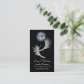 Retro  jodenblauw ontwerp 2 Visitekaartje (Staand voorkant)