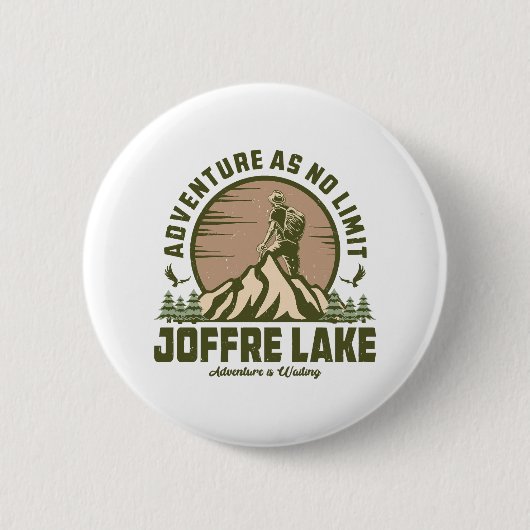 Retro Joffre Lake Wandeltocht Ronde Button 5,7 Cm (Voorkant)