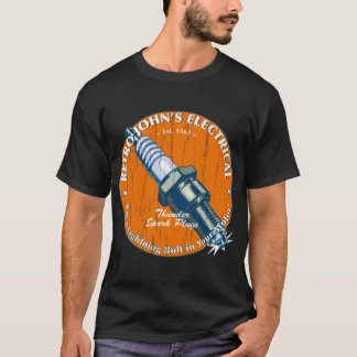 Retro John_s Elektrische auto- en motorvonk T-shirt