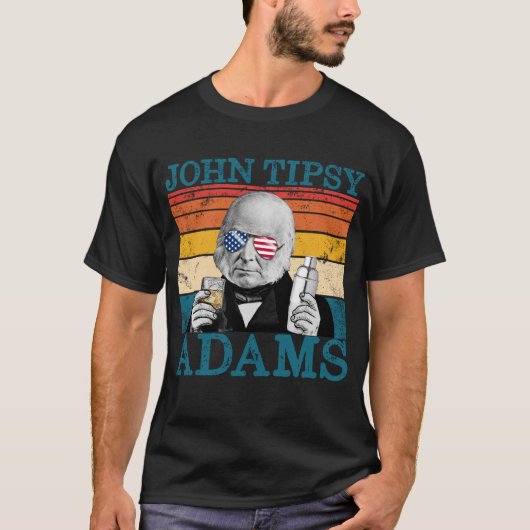 Retro John Tipsy Adams President John Quincy Adams T-shirt (Voorkant)