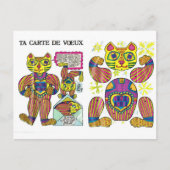 , retro Jointed Animal Fritings kaart (Voorkant)