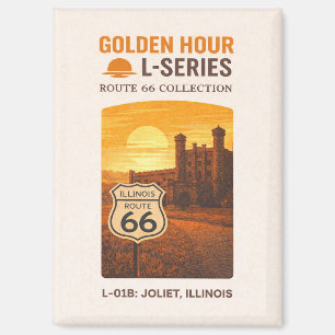 Retro Joliet Illinois Route 66 Landmark Kunst Magneet