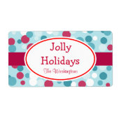 Retro Jolly Feestdagen Labels (Voorkant)