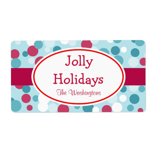 Retro Jolly Feestdagen Labels (Voorkant)