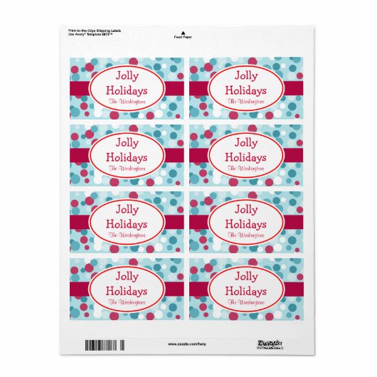 Retro Jolly Feestdagen Labels (Full Sheet)