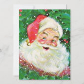 Retro Jolly Holly Santa Claus Feestdagenkaart (Voorkant)