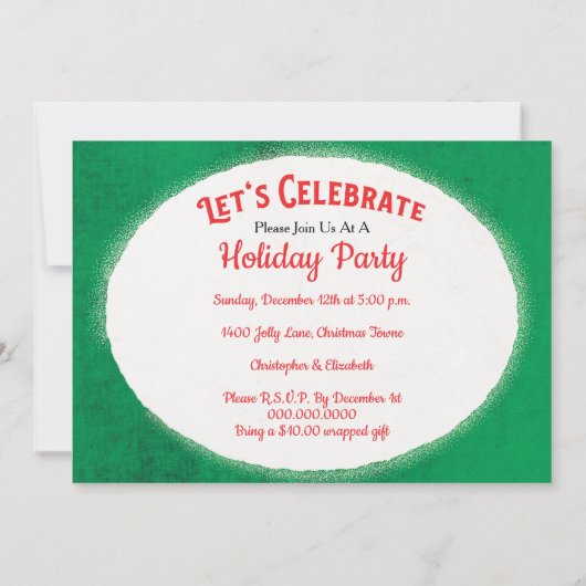 Retro Jolly Kerstfeest Uitnodiging (Achterkant)
