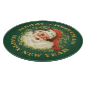 Retro Jolly Old Santa and Wreate Kerstmis Snijplank (Hoek)