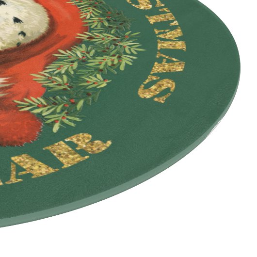 Retro Jolly Old Santa and Wreate Kerstmis Snijplank (Hoek)
