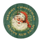 Retro Jolly Old Santa and Wreate Kerstmis Snijplank (Voorkant)