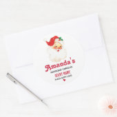 Retro Jolly Old Santa Claus Candle of Soap Ronde Sticker (Envelop)