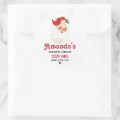 Retro Jolly Old Santa Claus Candle of Soap Ronde Sticker (Tas)