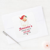 Retro Jolly Old Santa Claus Candle of Soap Vierkante Sticker (Envelop)