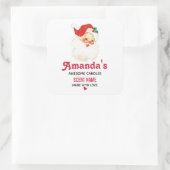 Retro Jolly Old Santa Claus Candle of Soap Vierkante Sticker (Tas)