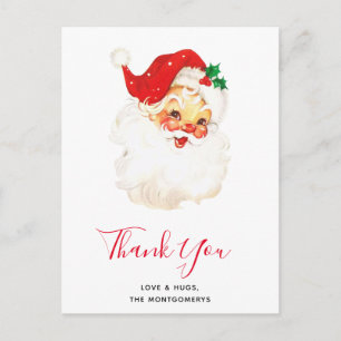 Retro Jolly Old Santa Claus Dank je Briefkaart