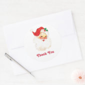  Retro Jolly Old Santa Claus Dank je Ronde Sticker (Envelop)