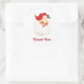  Retro Jolly Old Santa Claus Dank je Ronde Sticker (Tas)