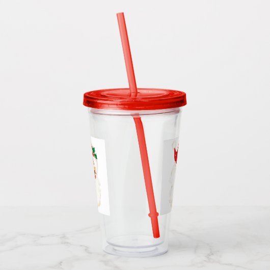 Retro Jolly Old Santa Claus Kerstmis Acryl Drinkbeker (Links)