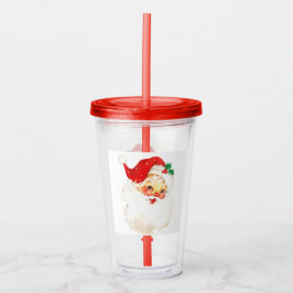  Retro Jolly Old Santa Claus Kerstmis Acryl Drinkbeker