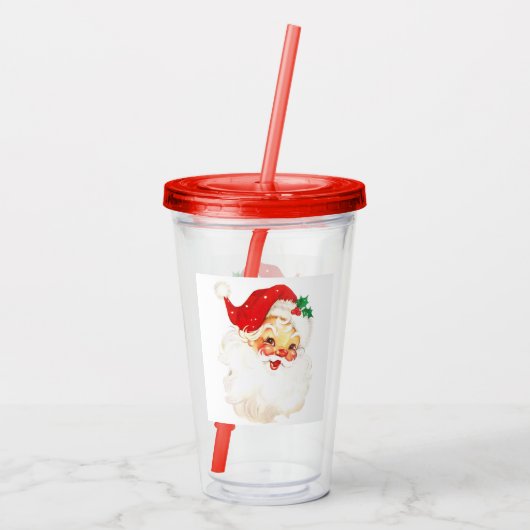  Retro Jolly Old Santa Claus Kerstmis Acryl Drinkbeker (Achterkant)